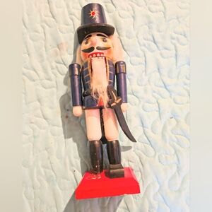 Blue and Red Nutcracker Figurine